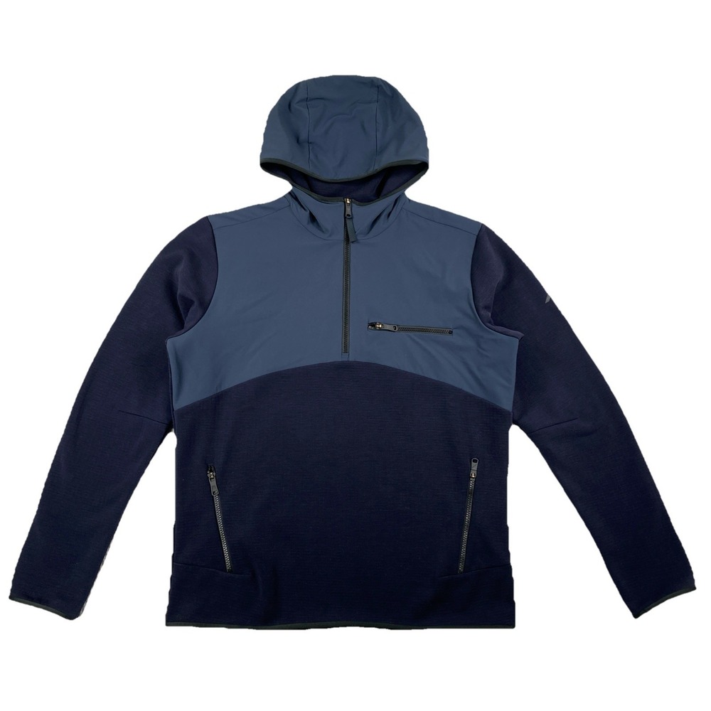 Hill City Hooded 1/4 Zip Pullover Men's Medium Navy Blue